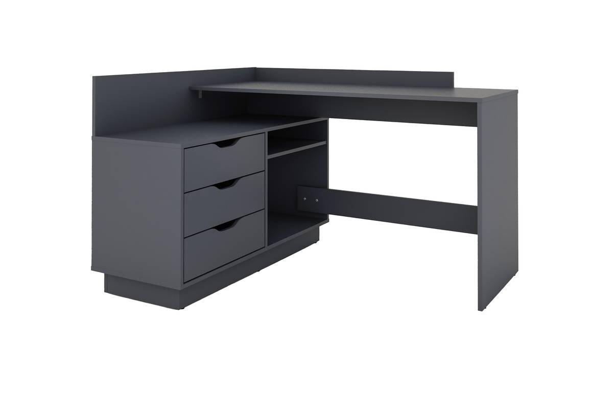 Eckschreibtisch BELFAST anthrazit B/H/T: ca. 129x83,5x105 cm