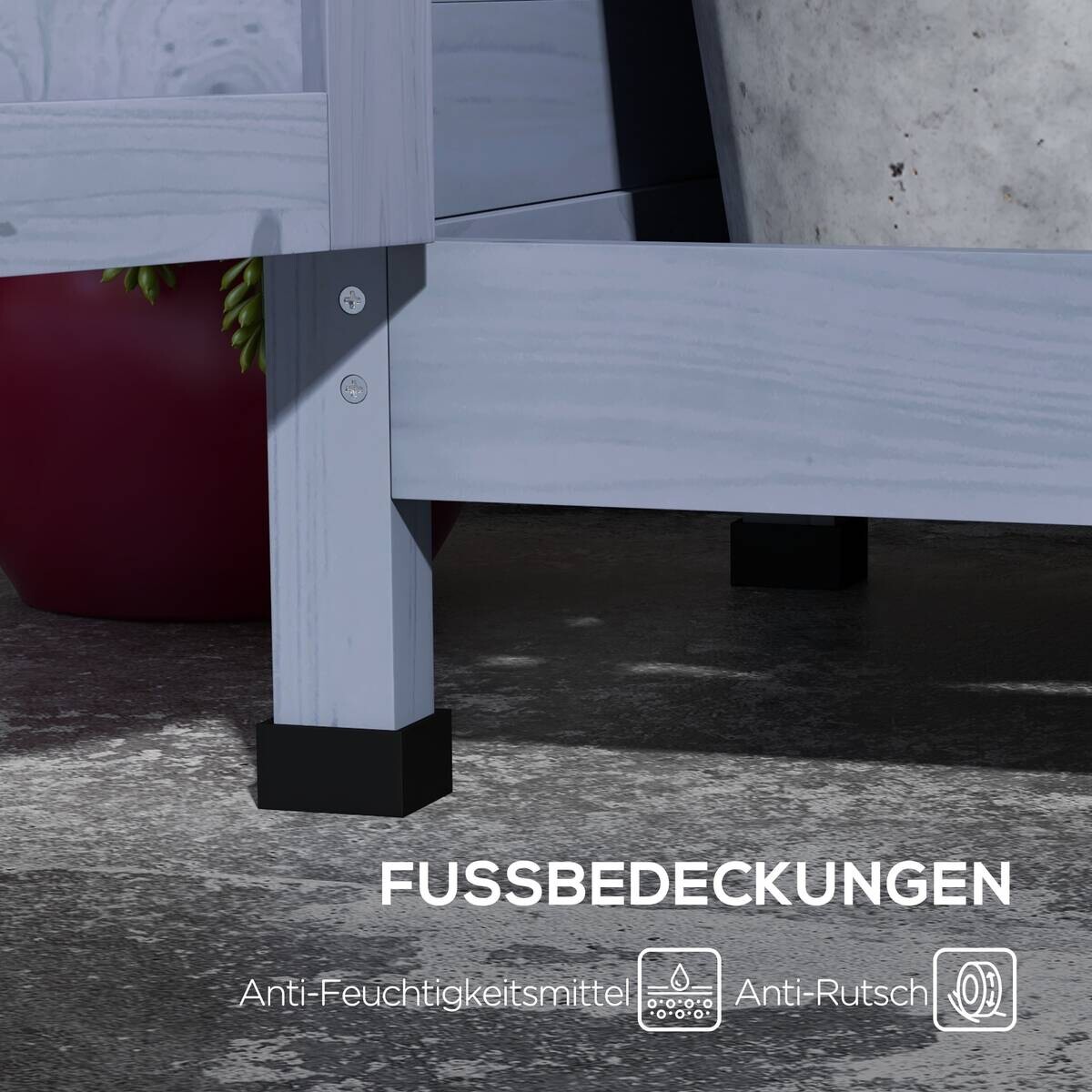 Outsunny Pflanztisch grau Polypropylen B/H/L: ca. 47x112x146 cm