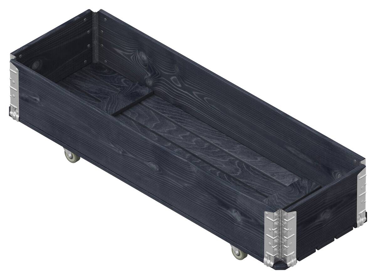 UPYARD Kräuterkasten INDUSTRIAL schwarz Holz B/H/T: ca. 120x20x40 cm