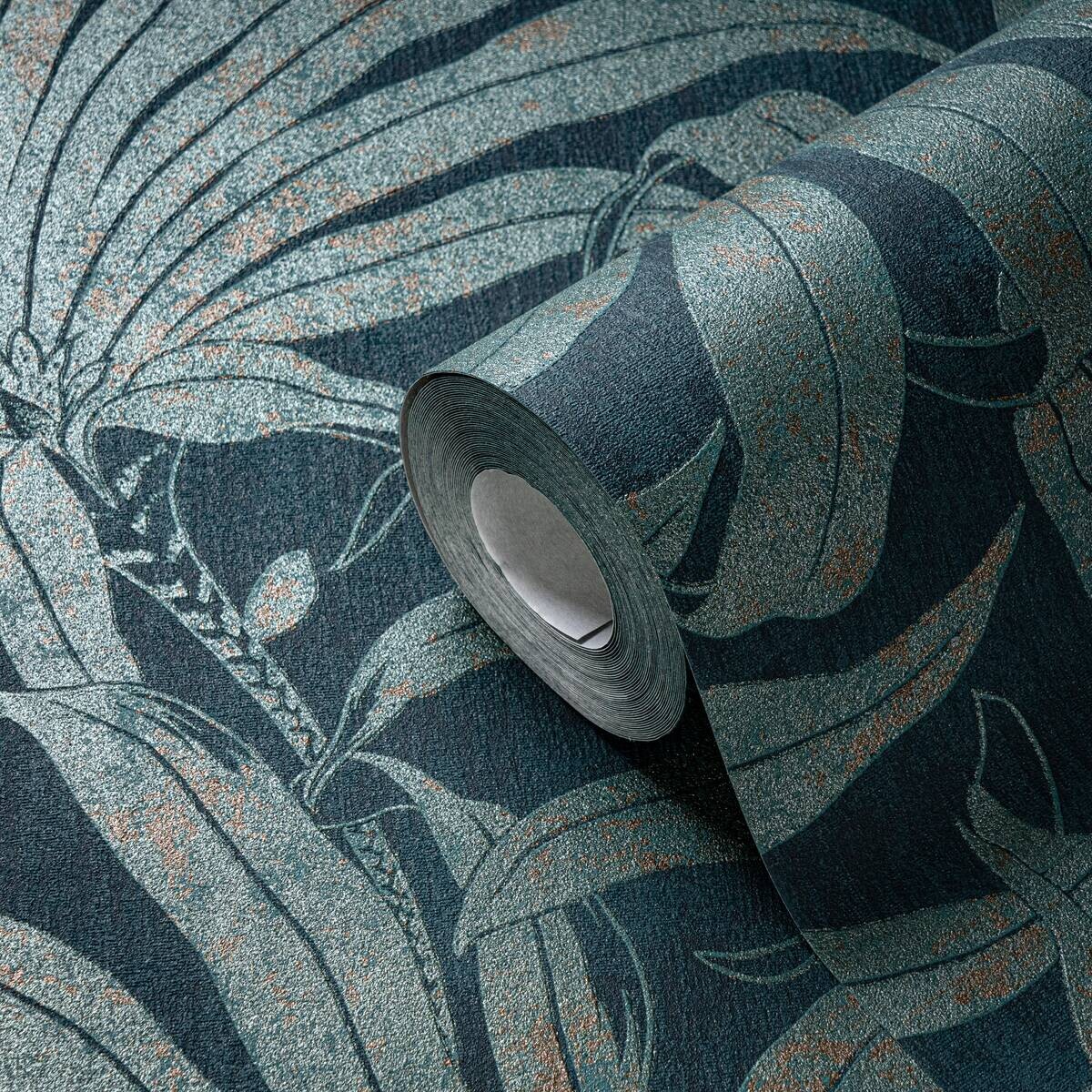 A.S.Creation Vliestapete blau gold petrol B/H/D: ca. 53x1005x9,2 cm