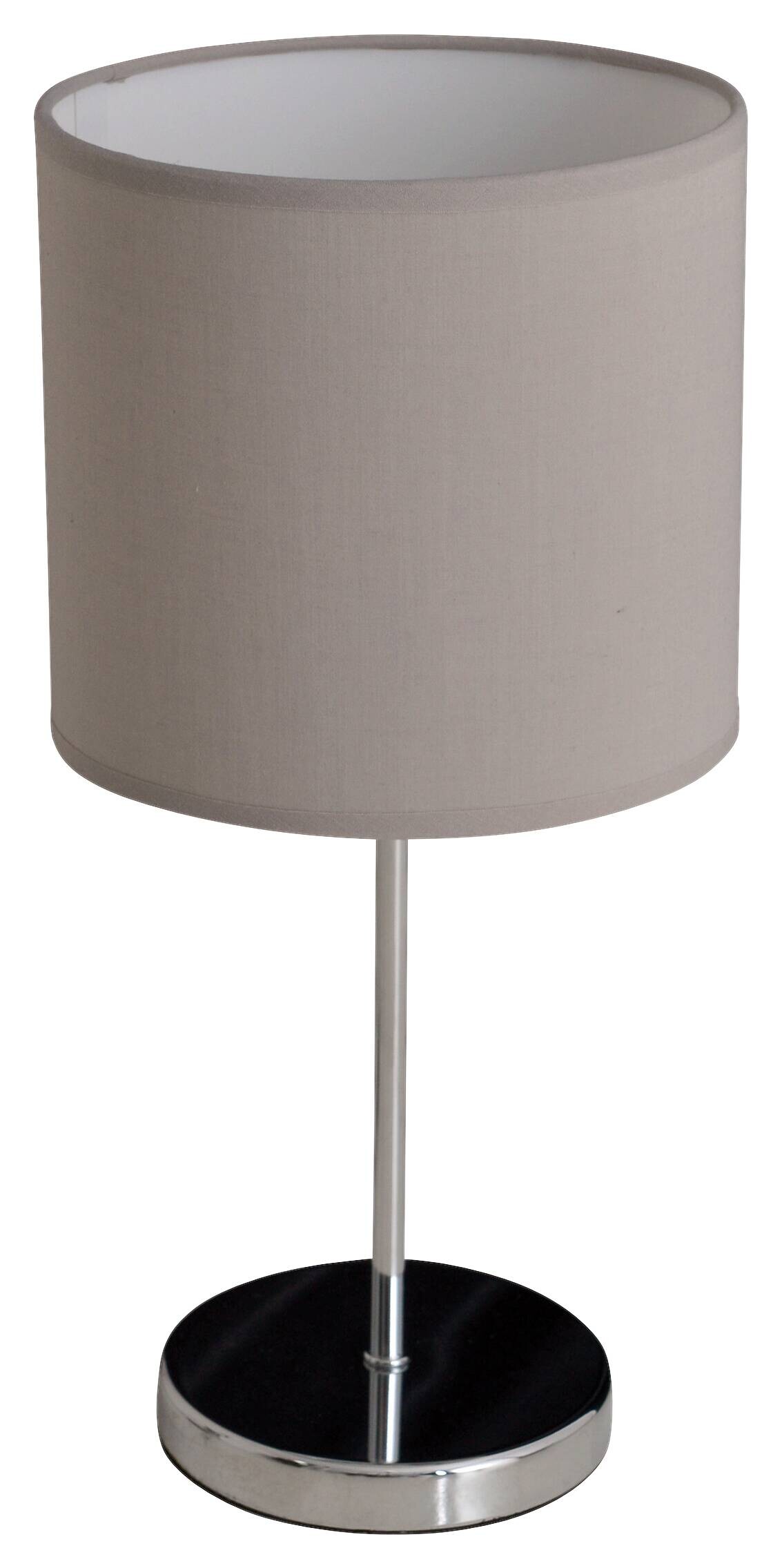 Näve Leuchten Tischleuchte 3112016 grau Textil Metall B/H/T: ca. 18,5x38,5x18,5 cm E27 1 Brennstellen