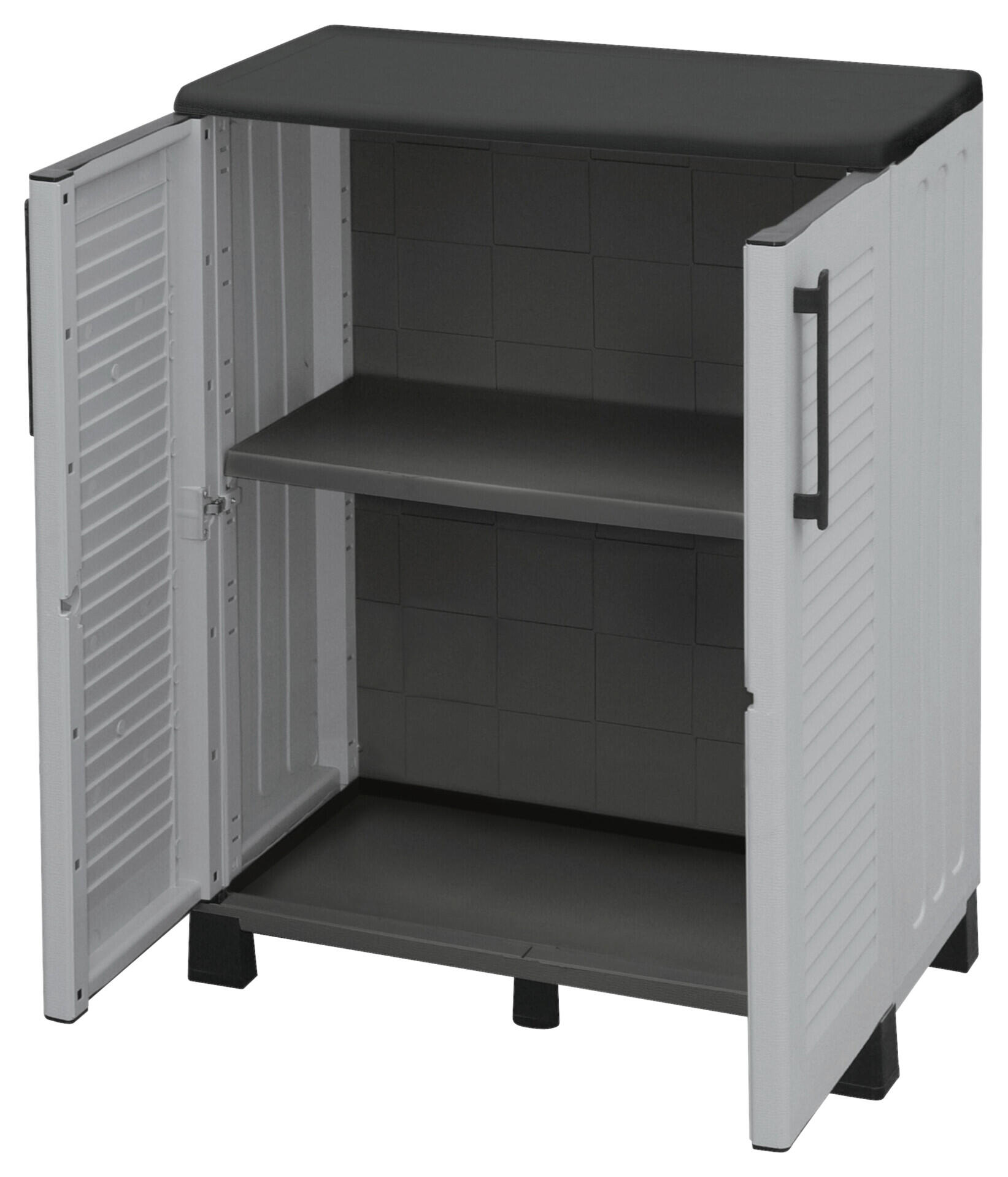 ArtPlast Kunststoffschrank Family niedrig grau Kunststoff B/H/T: ca. 68x85x37,5 cm