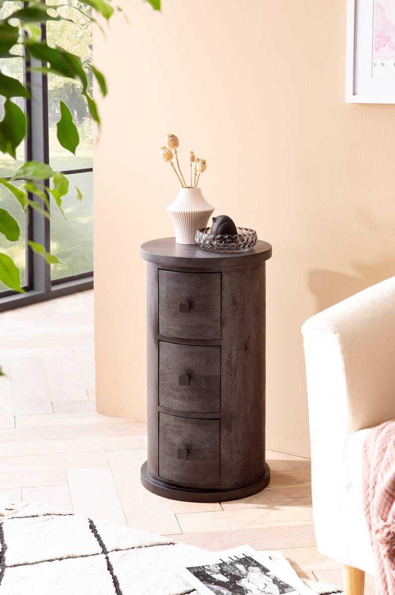 Sideboard schwarz B/H/T: ca. 34x65x34 cm