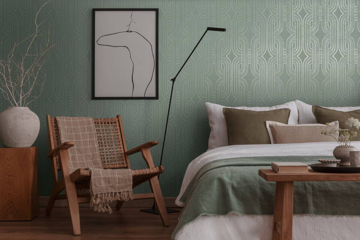 A.S.Creation Vliestapete grün braun blau B/H/D: ca. 53x1005x9,5 cm