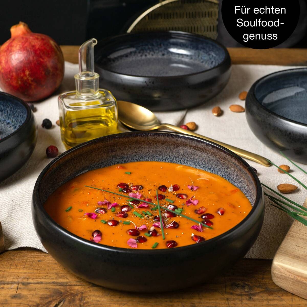 Moritz & Moritz Essteller tief grauschwarz Steinzeug H/D: ca. 5x19 cm