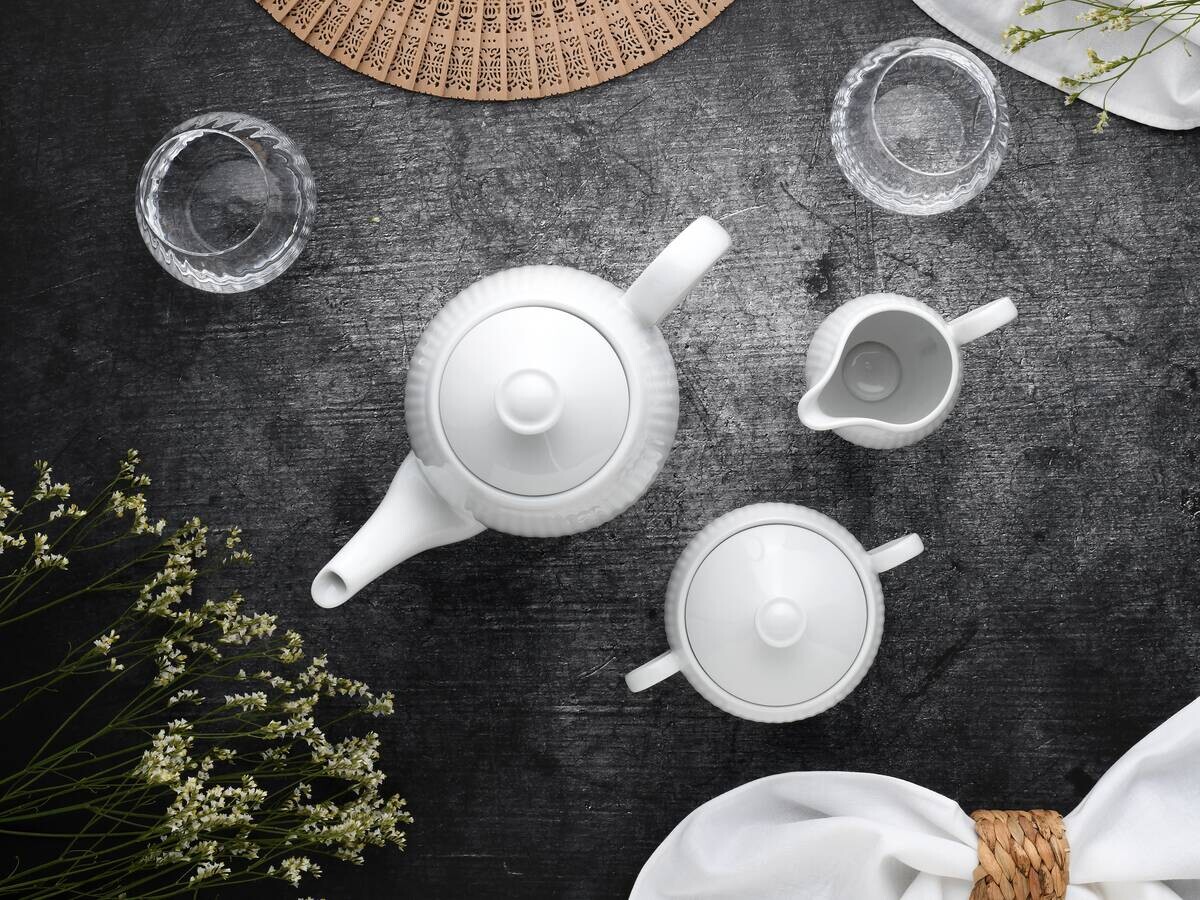 CreaTable Kaffeegarnitur Valencia weiß Porzellan