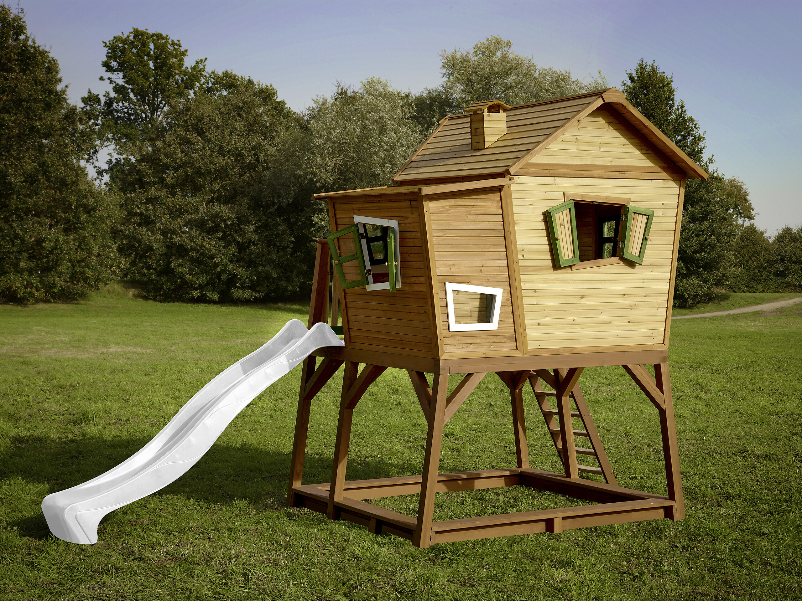 AXI Spielhaus Max braun B/H/L: ca. 432x288x193 cm