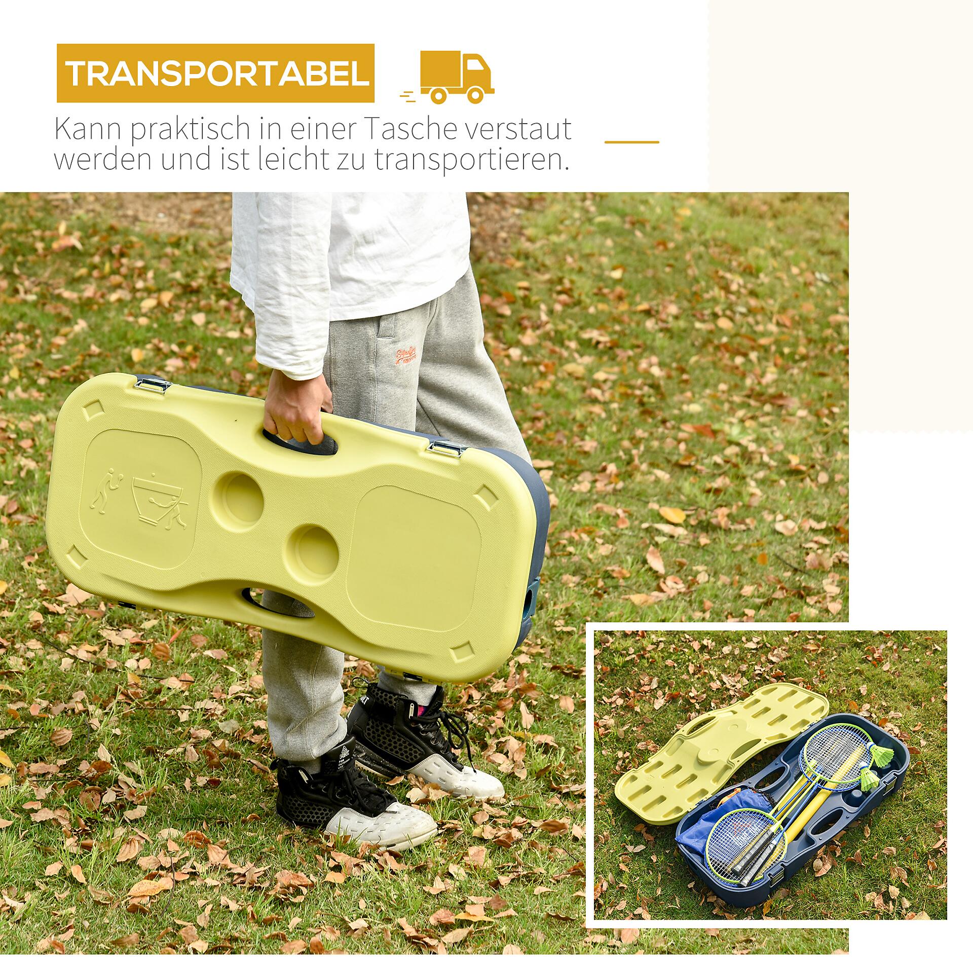 HOMCOM Badmintonnetz gelb B/H/T: ca. 280x157x33 cm