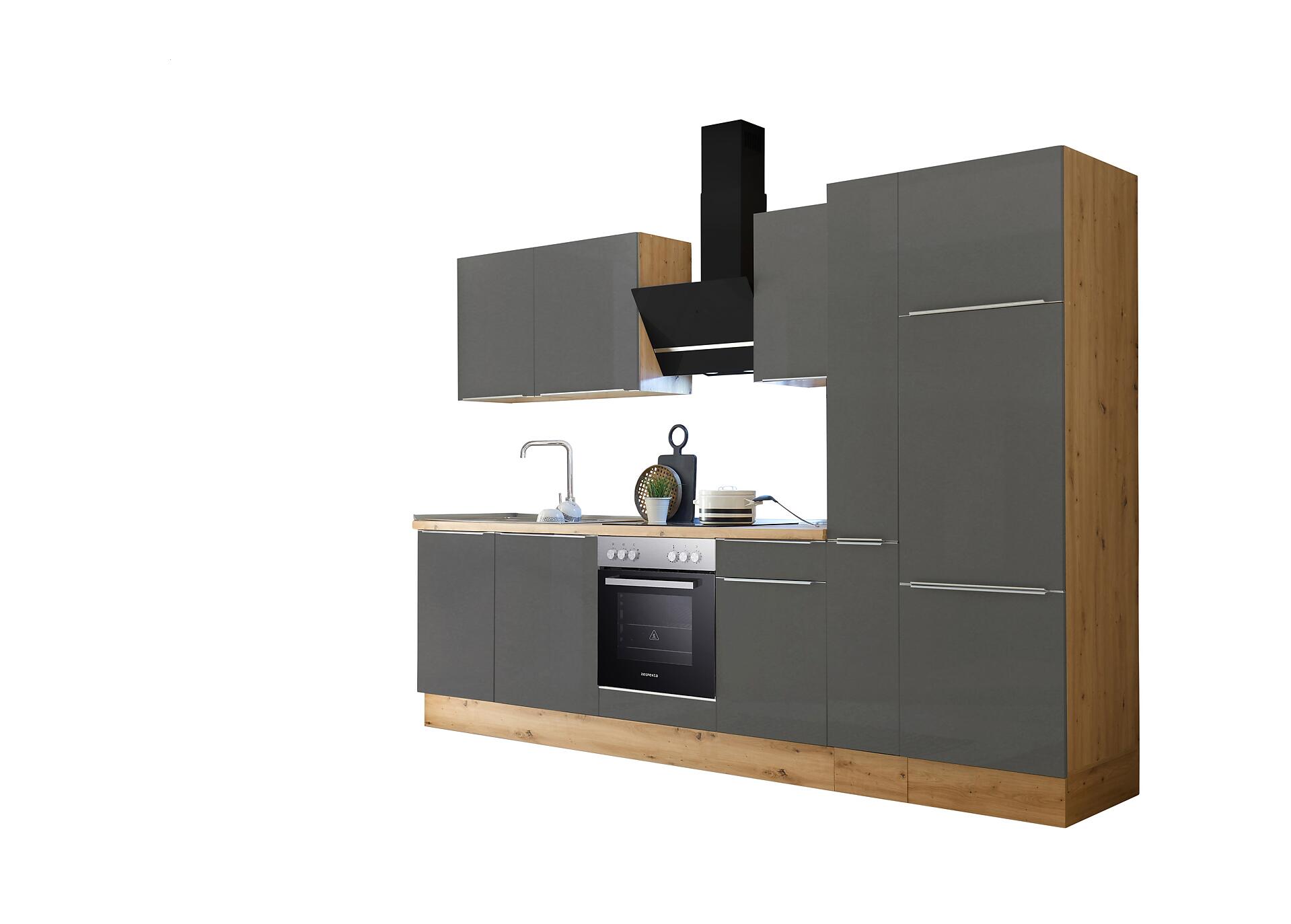 Respekta Küchenblock Marleen grau matt B/H/T: ca. 310x211x60 cm