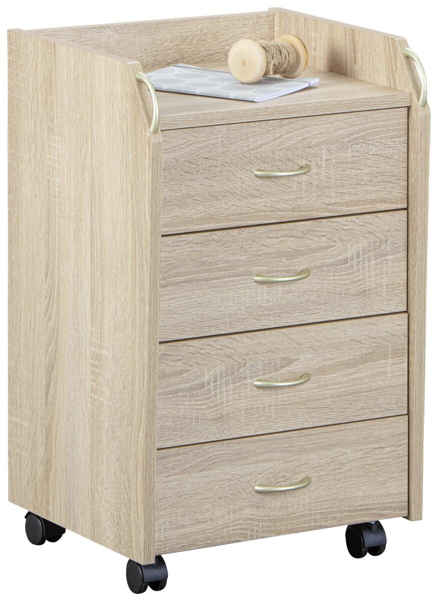 Rollcontainer Novi Eiche Sonoma Nachbildung B/H/T: ca. 40x65x36 cm