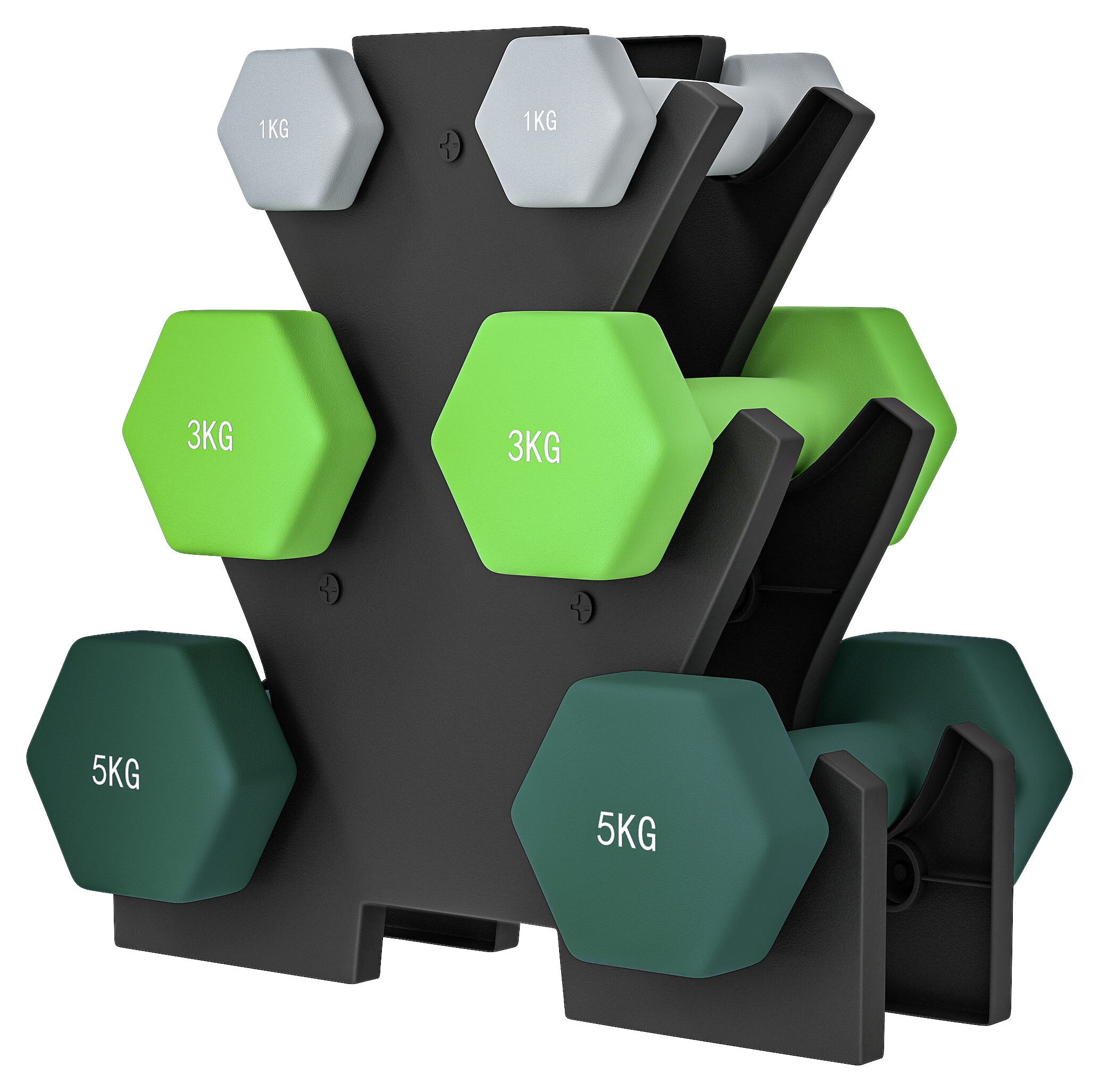 SPORTNOW Hantelset mehrfarbig Metall B/H/L: ca. 10x34x34 cm