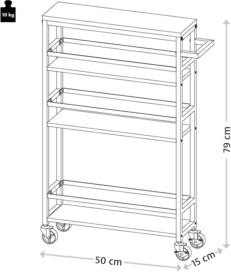 Kesper Nischenwagen natur Spanplatte B/H/T: ca. 50x79x15 cm