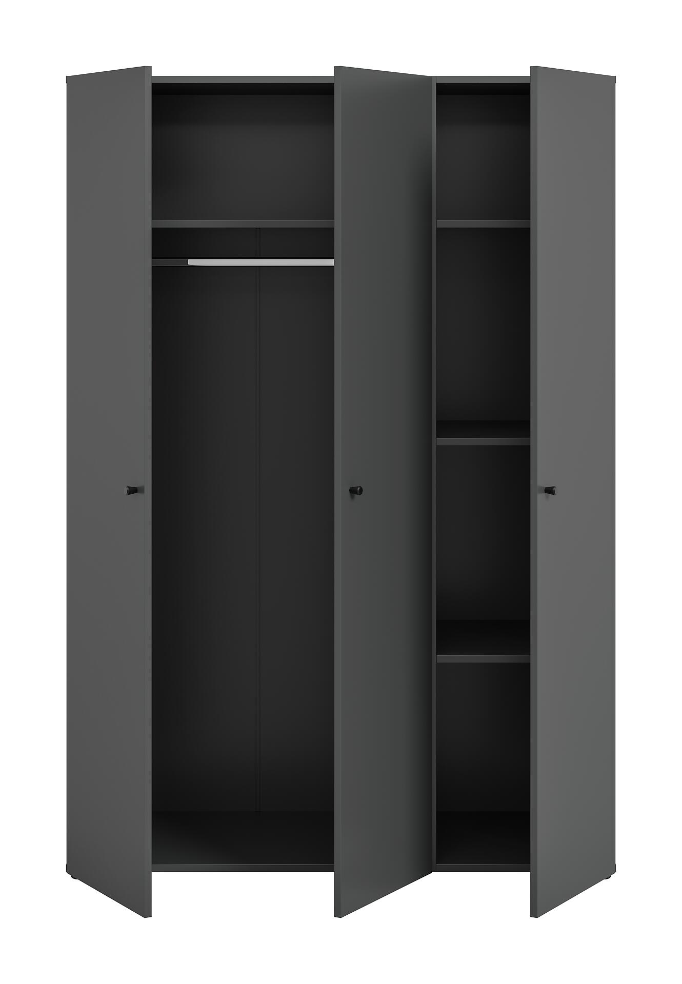 Kleiderschrank DARWIN anthrazit B/H/T: ca. 120x176x51 cm