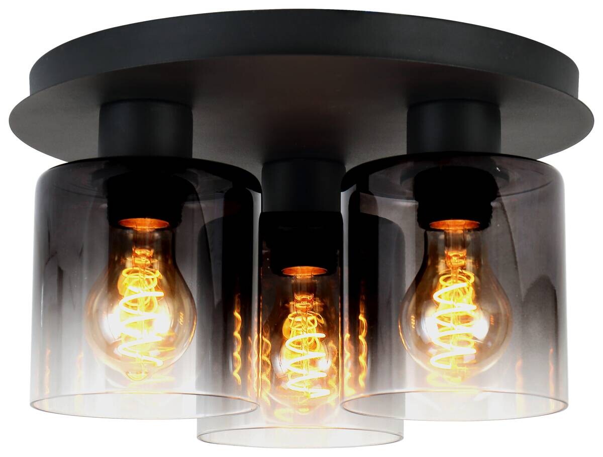 POCOline Deckenleuchte Azir schwarz Metall D: ca. 32 cm E27 3 Brennstellen