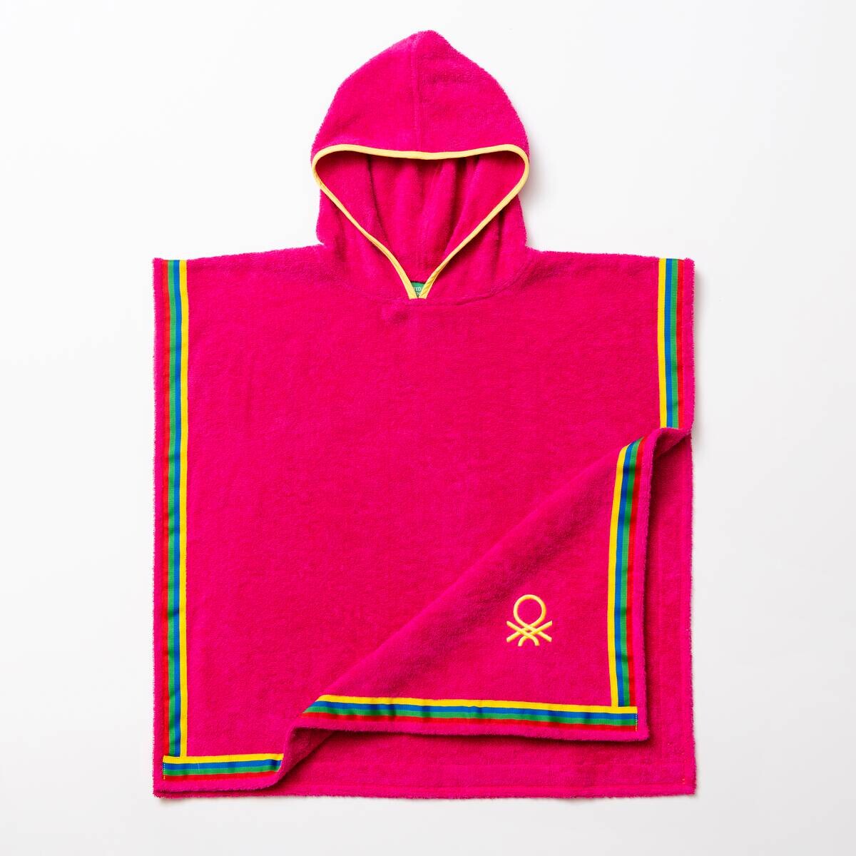 BENETTON Kinder-Badeponcho pink Baumwolle B/L: ca. 65x65 cm
