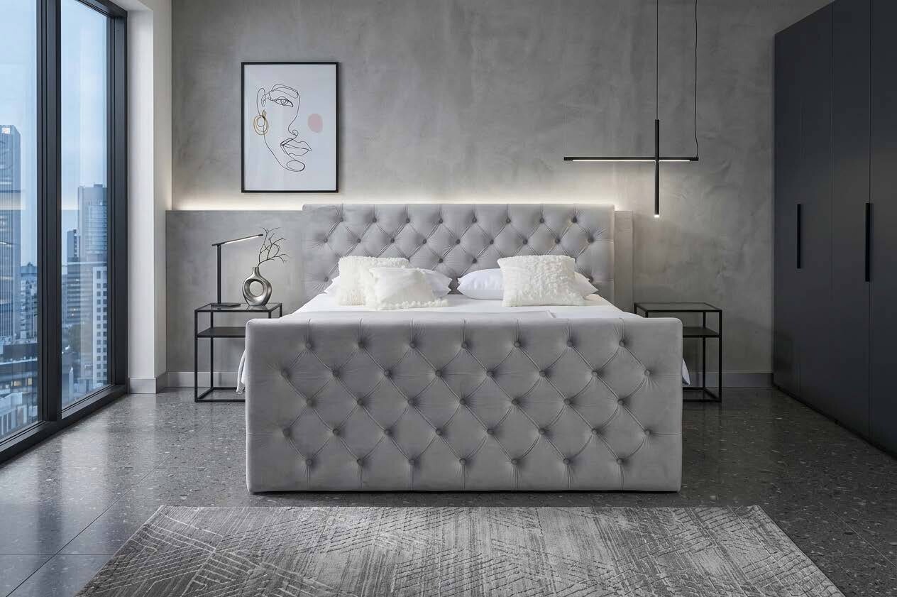 Boxbett Glow grau Liegefläche B/L: ca. 160x200 cm