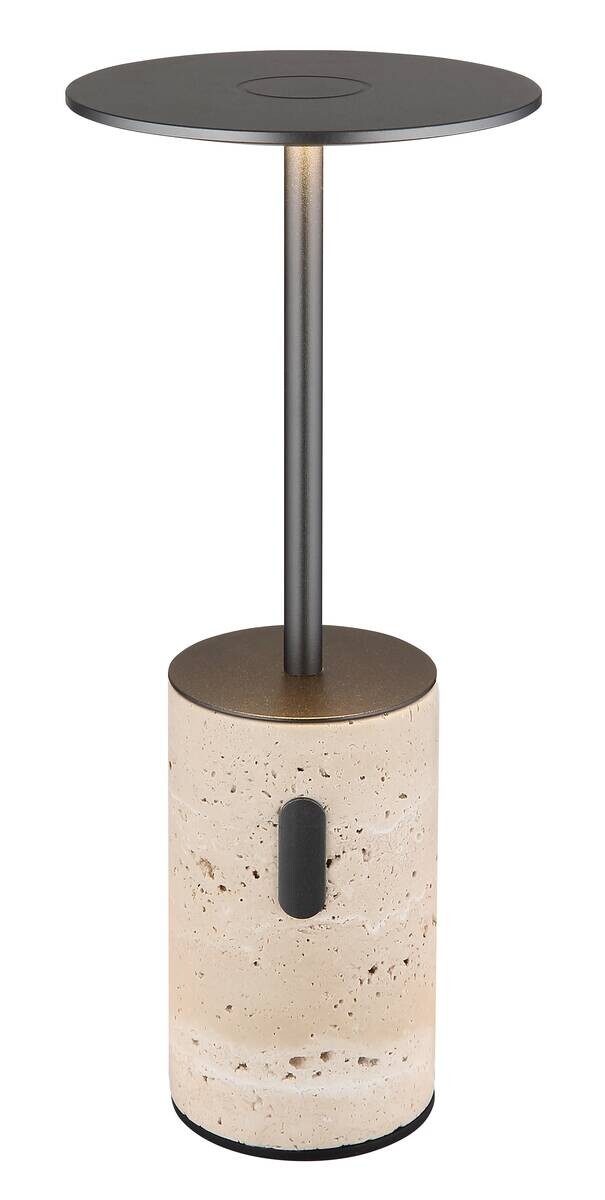 GLOBO Tischleuchte Opal Graphit grau Aluminium Stein H/D: ca. 27,6x12 cm 1 Brennstellen