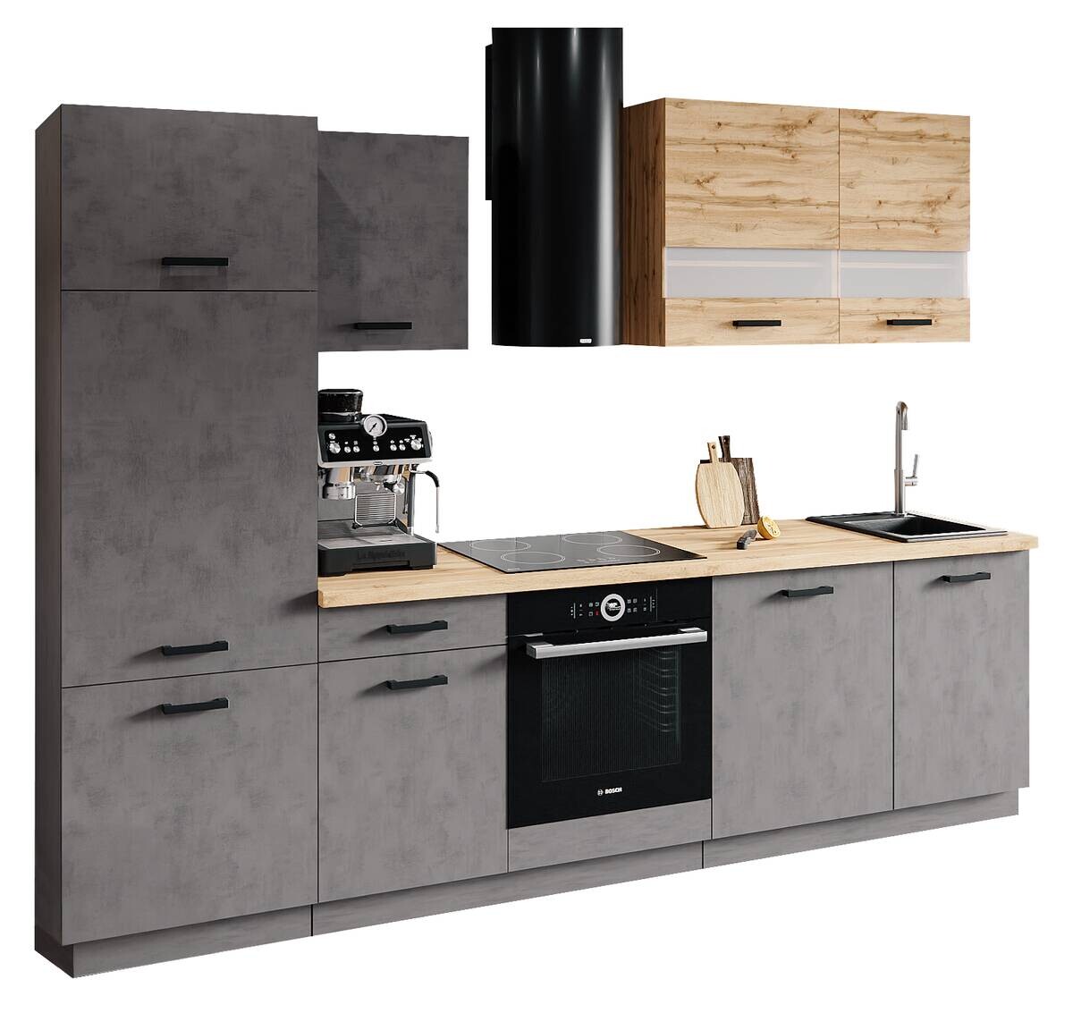 Küchenblock Viola anthrazit B/H/T: ca. 280x214x60 cm