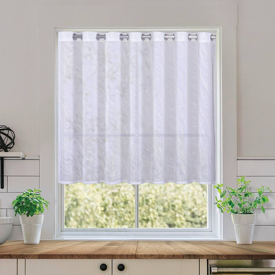 Scheibengardine Korsika weiß B/L: ca. 150x90 cm