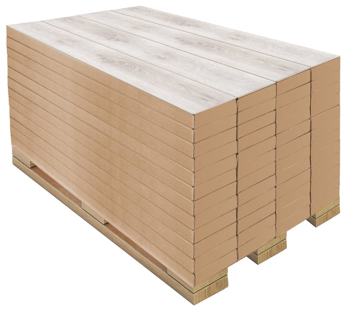 Laminatboden Eiche weiß ca. 2,39 m² im Paket  B/L: ca. 19,3x137,6 cm pro Paket