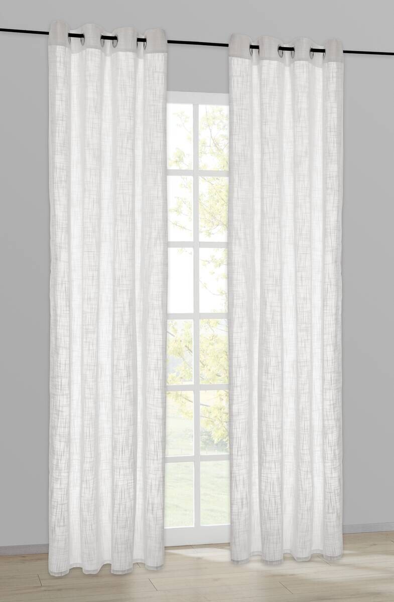 Ösenvorhang Bergamo natur B/L: ca. 135x245 cm