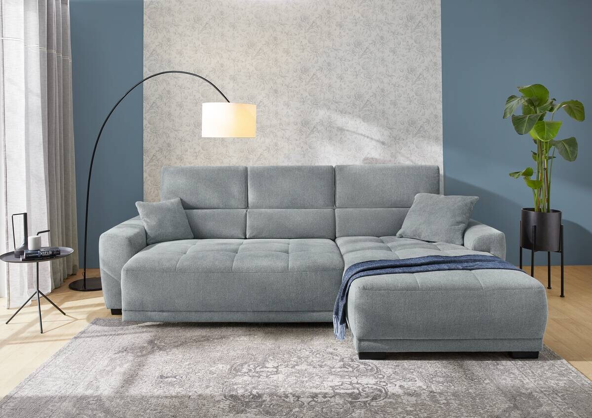 Ecksofa mit elektrischer Sitztiefenverstellung grau Microfaser B/H/T: ca. 296x105x200 cm Ecksofa mit elektrischer Sitztiefenverstellung grau Microfaser B/H/T: ca. 296x105x200 cm