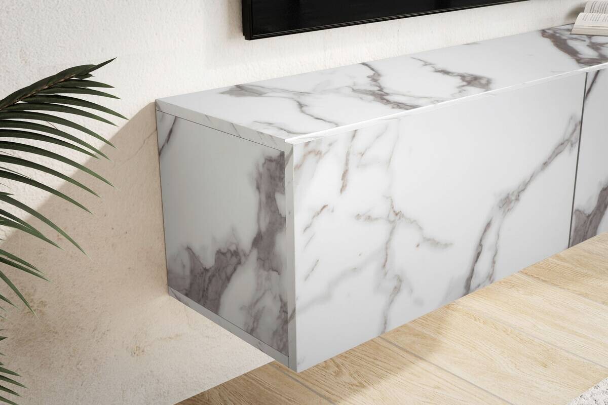 Lowboard weiß Marmor Optik B/H/T: ca. 120x30x30 cm