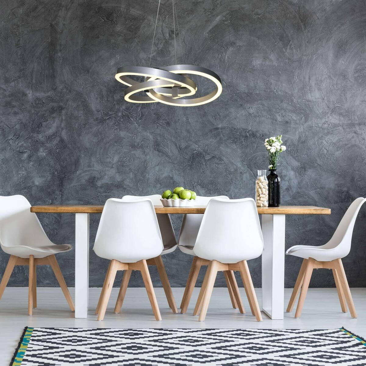 Näve Leuchten Pendelleuchte 6107960 Alu Kunststoff Metall B/H/T: ca. 58x120x58 cm null 3 Brennstellen