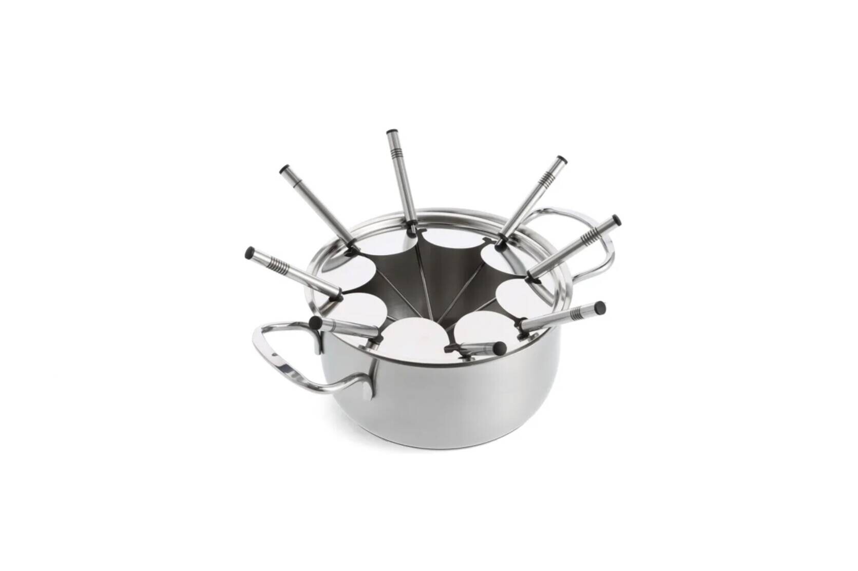 Mauviel 1830 Fondue Set silber Metall B/H/L: ca. 27x20x27 cm