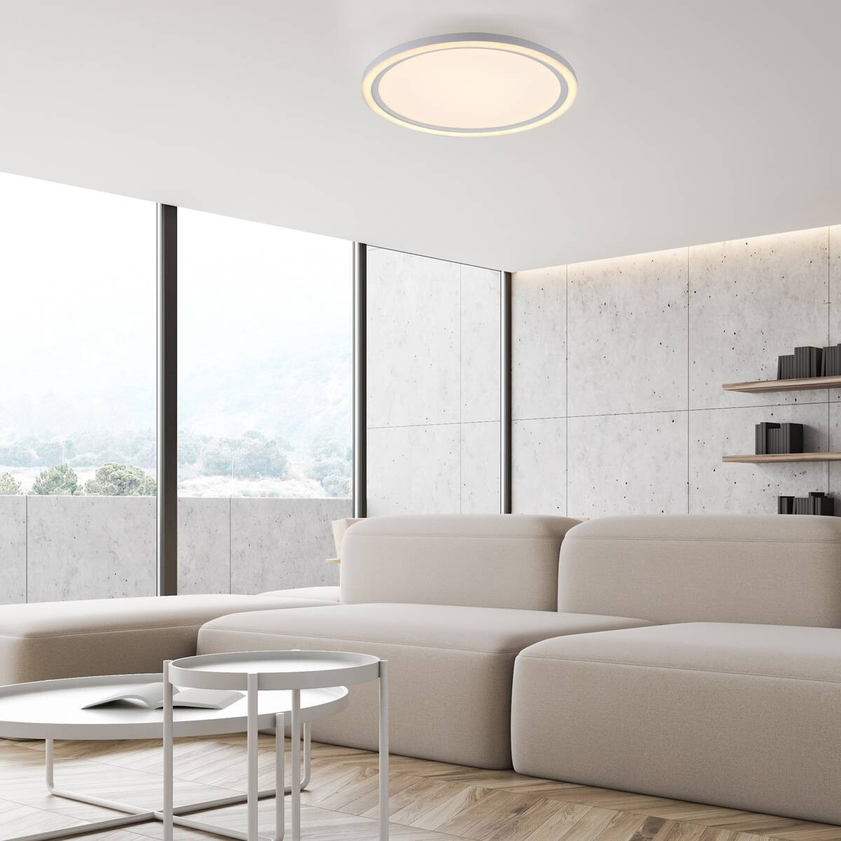 Just Light LED-Deckenleuchte BEDGING 14883-16 weiß Eisen Kunststoff H/D: ca. 6,5x40 cm 2 Brennstellen