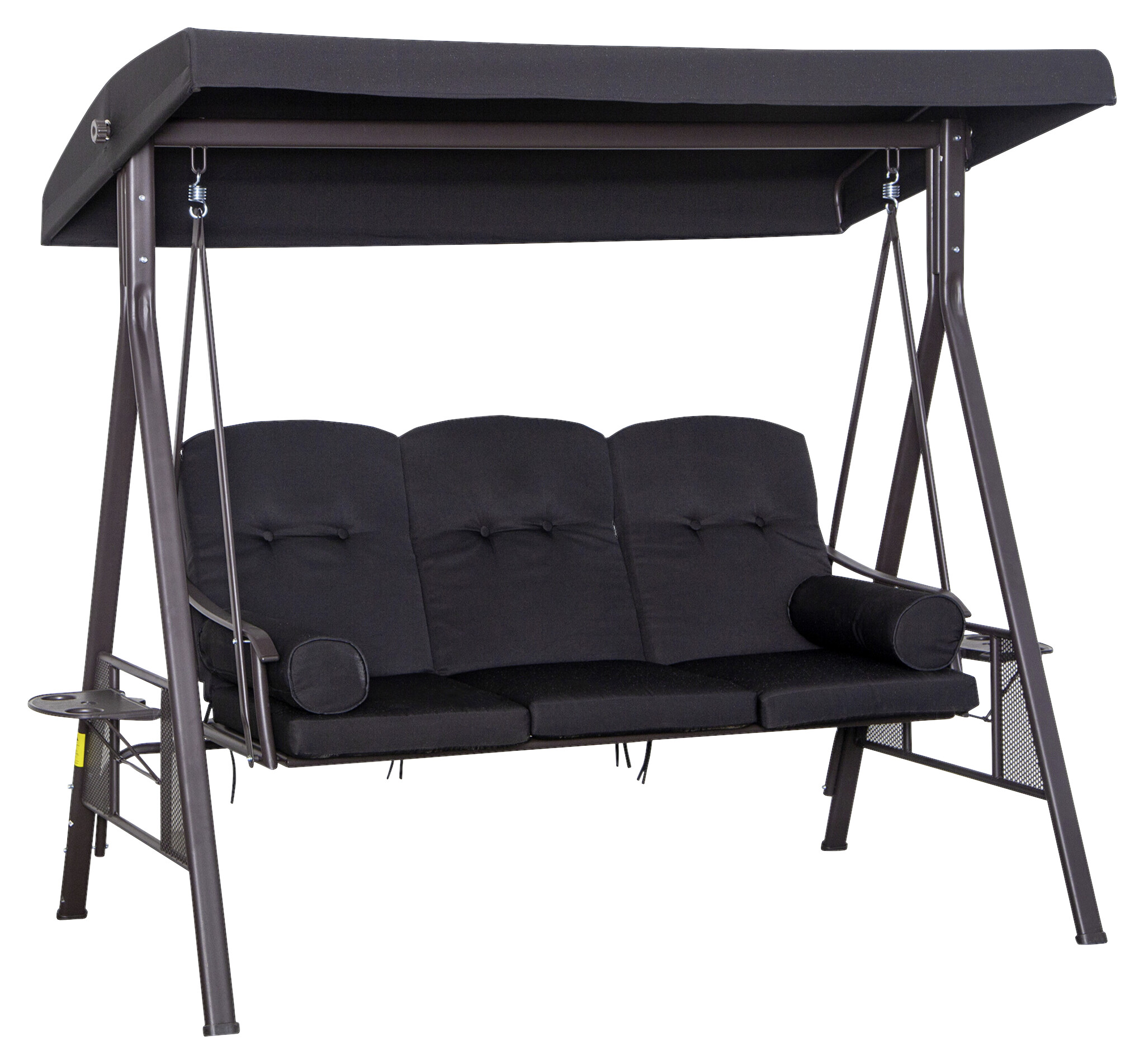 Outsunny Hollywoodschaukel schwarz Metall B/H/L: ca. 206x183x116 cm