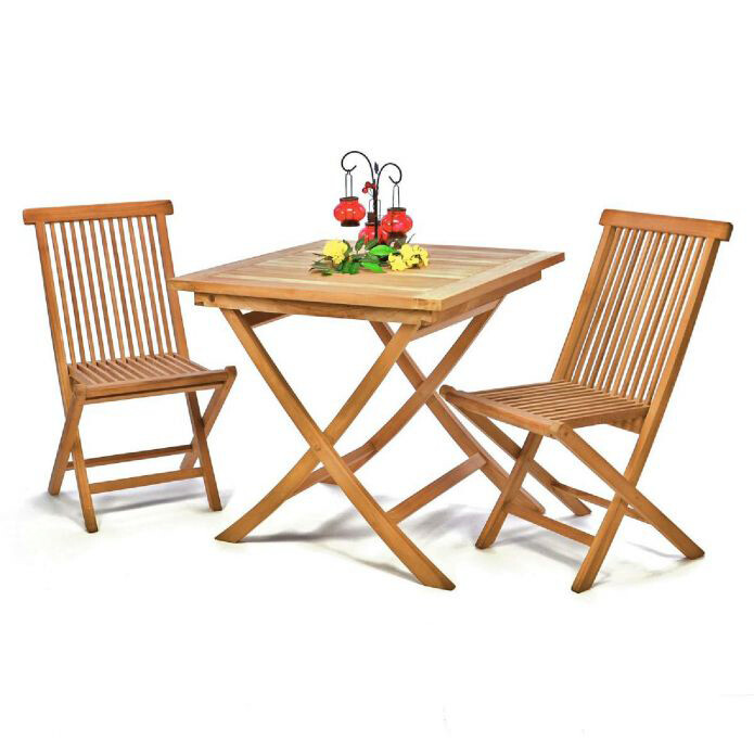 VCM Balkontisch braun Teakholz B/H/T: ca. 80x75x80 cm