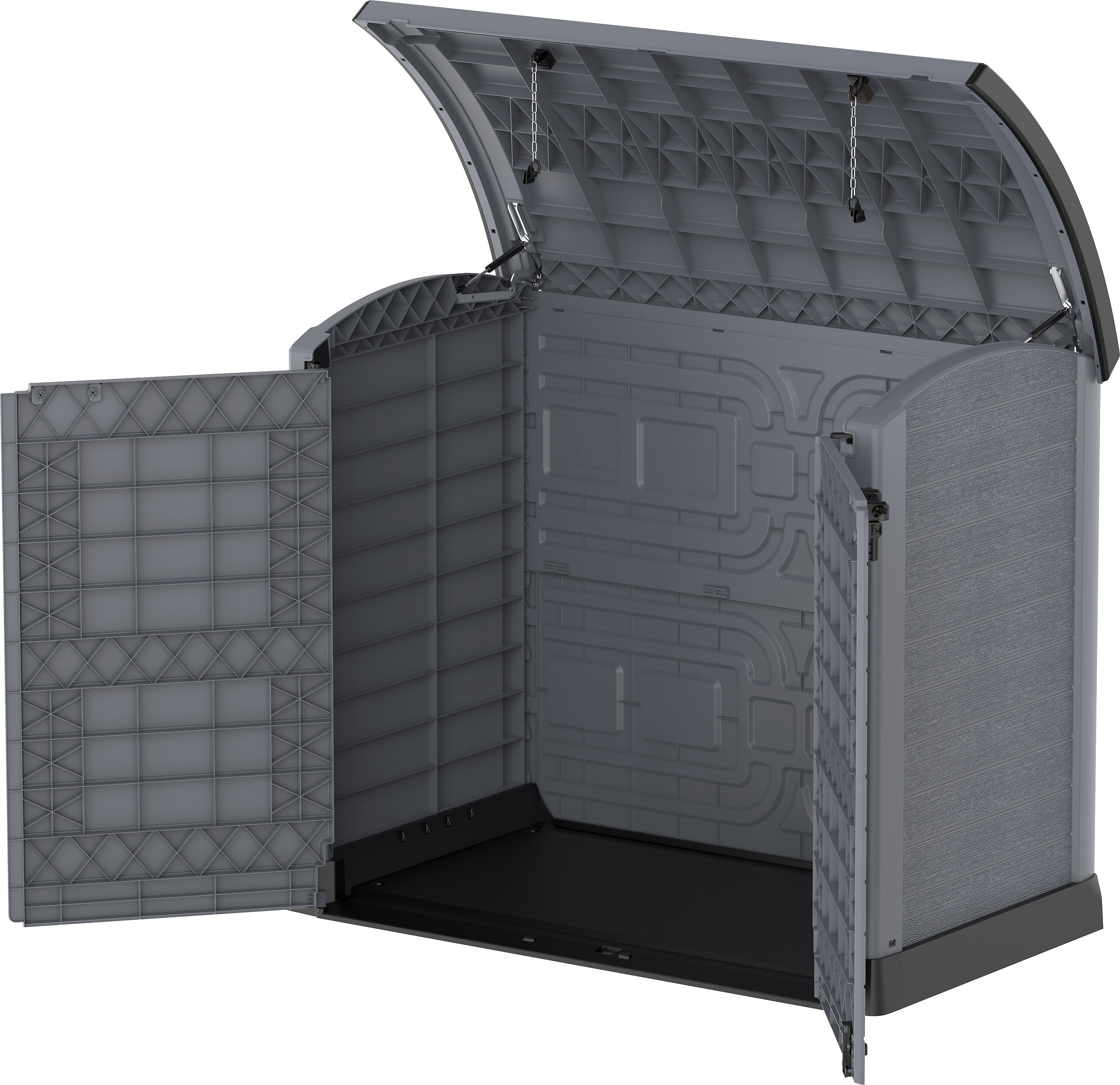 VCM Mülltonnenbox 2er StoreAway grau Kunststoff B/H/L: ca. 145x125x83 cm