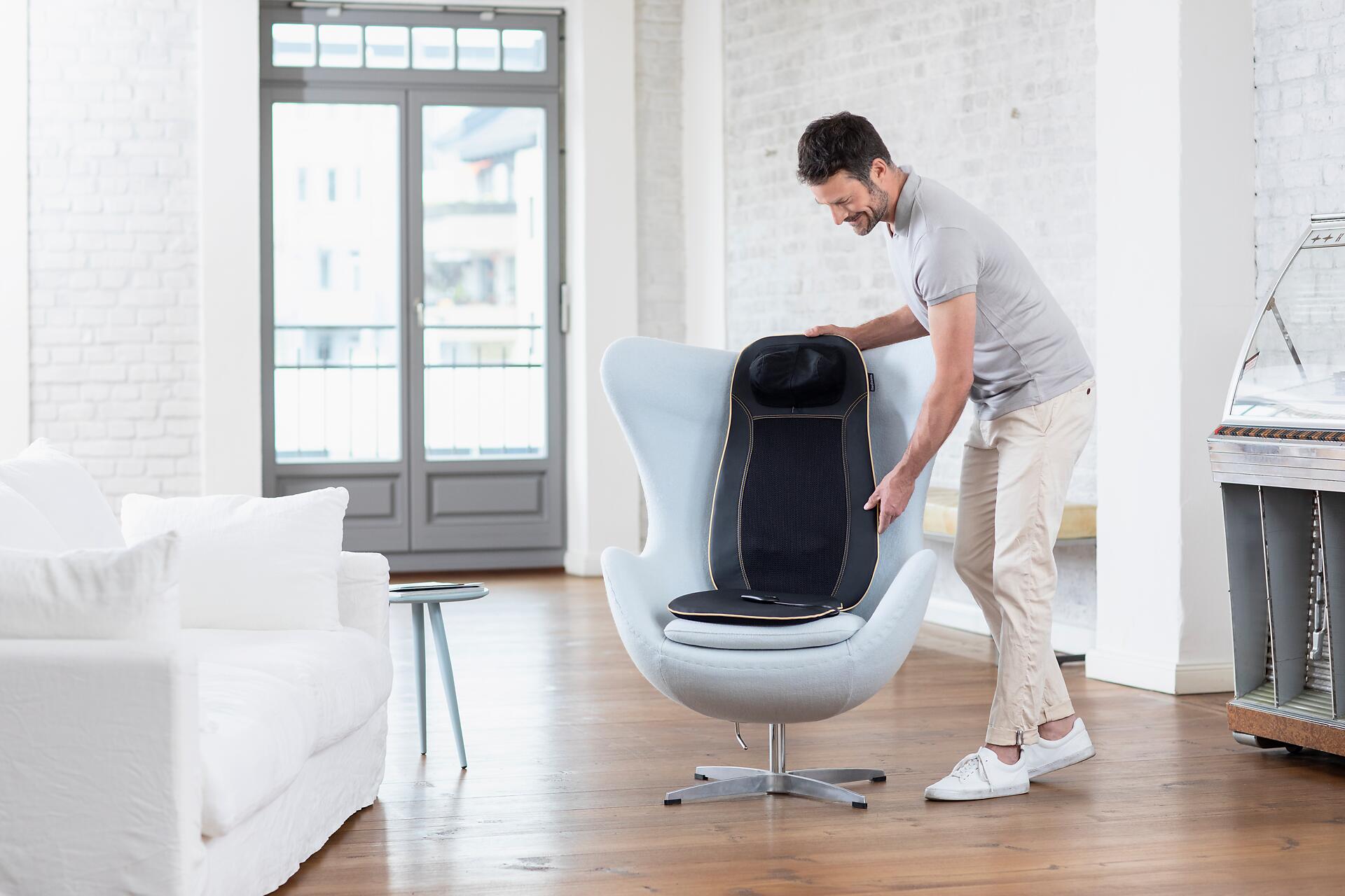 medisana Massagesitzauflage 88930 schwarz anthrazit Stoff Kunststoff B/H/L: ca. 40x9x118 cm ca. 48 W