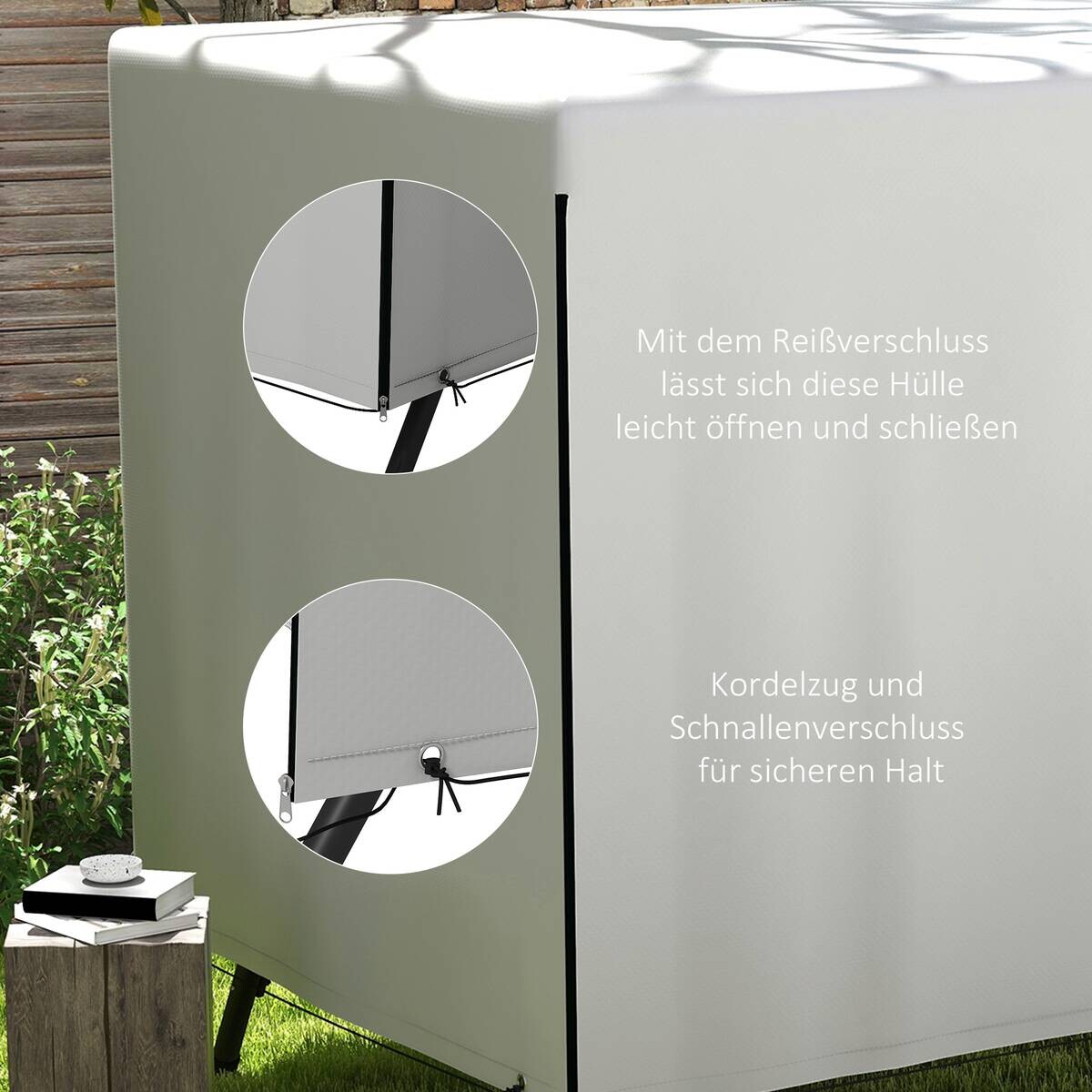 Outsunny Abdeckplane grau Polypropylen B/H/L: ca. 155x215x150 cm