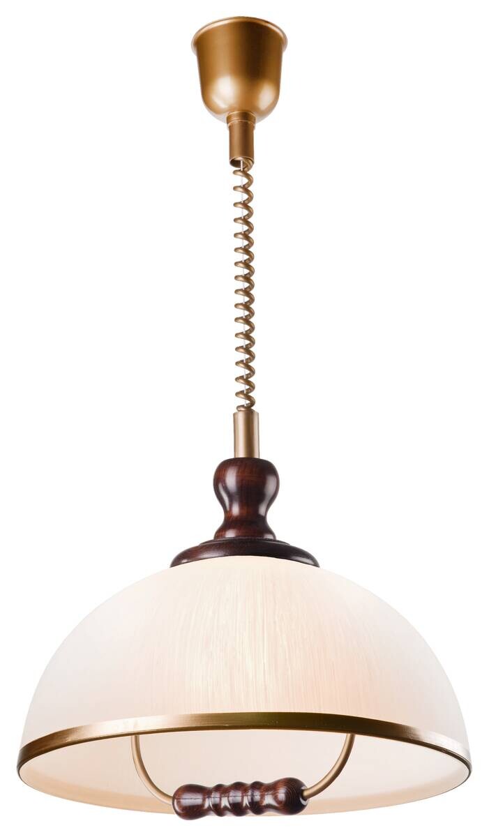 Lamkur Pendelleuchte Ramona natur Kunststoff Glas Holz H/L: ca. 64x30 cm E27 1 Brennstellen