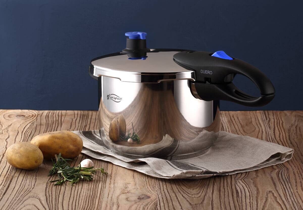 SAN IGNACIO Schnellkochtopf DUERO silber Edelstahl B/H/L: ca. 27x23x42 cm