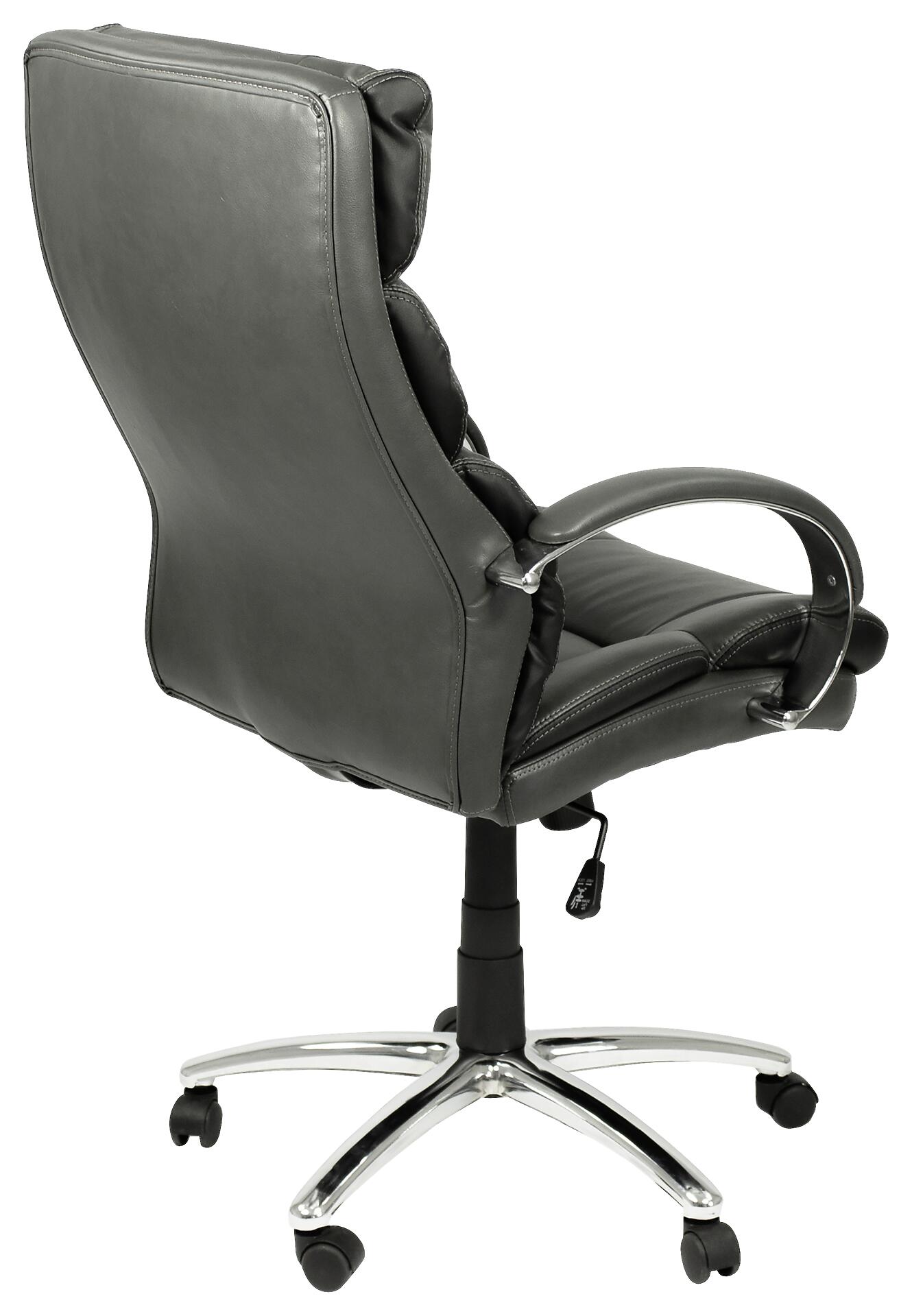 XXL-Chefsessel PAUL-XXL grau Chrom Kunstleder Metall