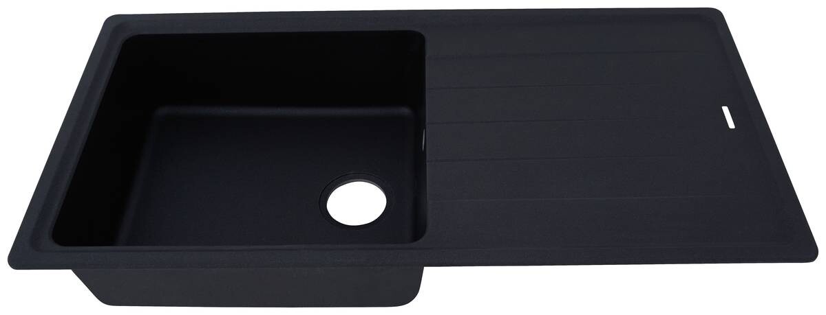 Respekta Einbauspüle Columbia 100 x 50 S schwarz Granitverbundmaterial B/H/T: ca. 100x18,5x50 cm