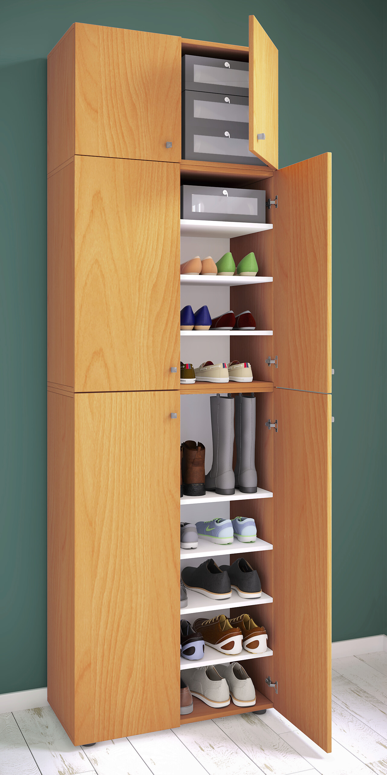 Schuhschrank Lona buche Nachbildung weiß B/H/T: ca. 70x223x39 cm Schuhschrank Lona buche Nachbildung weiß B/H/T: ca. 70x223x39 cm