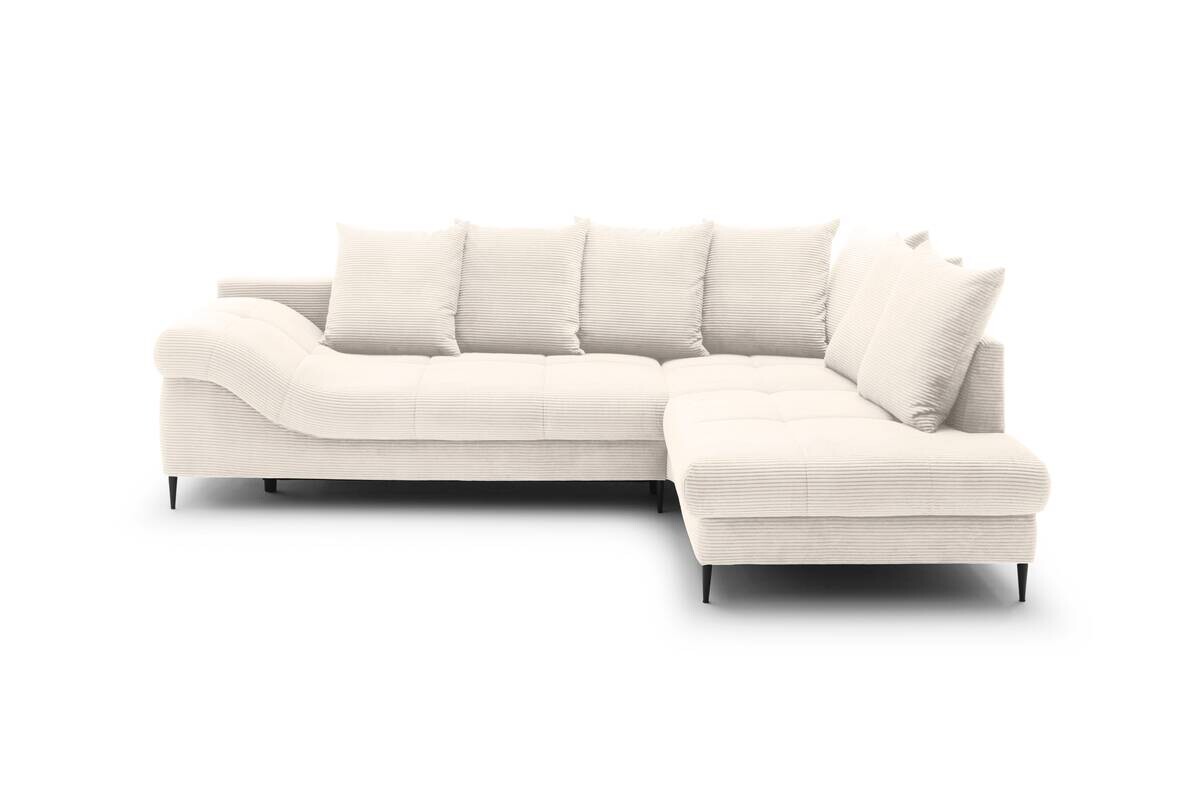 Ecksofa mit Bettfunktion und Bettkasten natur Polyester B/H/T: ca. 191x92x106 cm