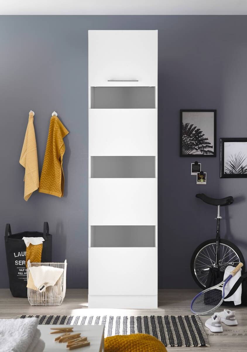 Respekta Wäscheschrank Clara weiß matt B/H/T: ca. 50x200x67,6 cm