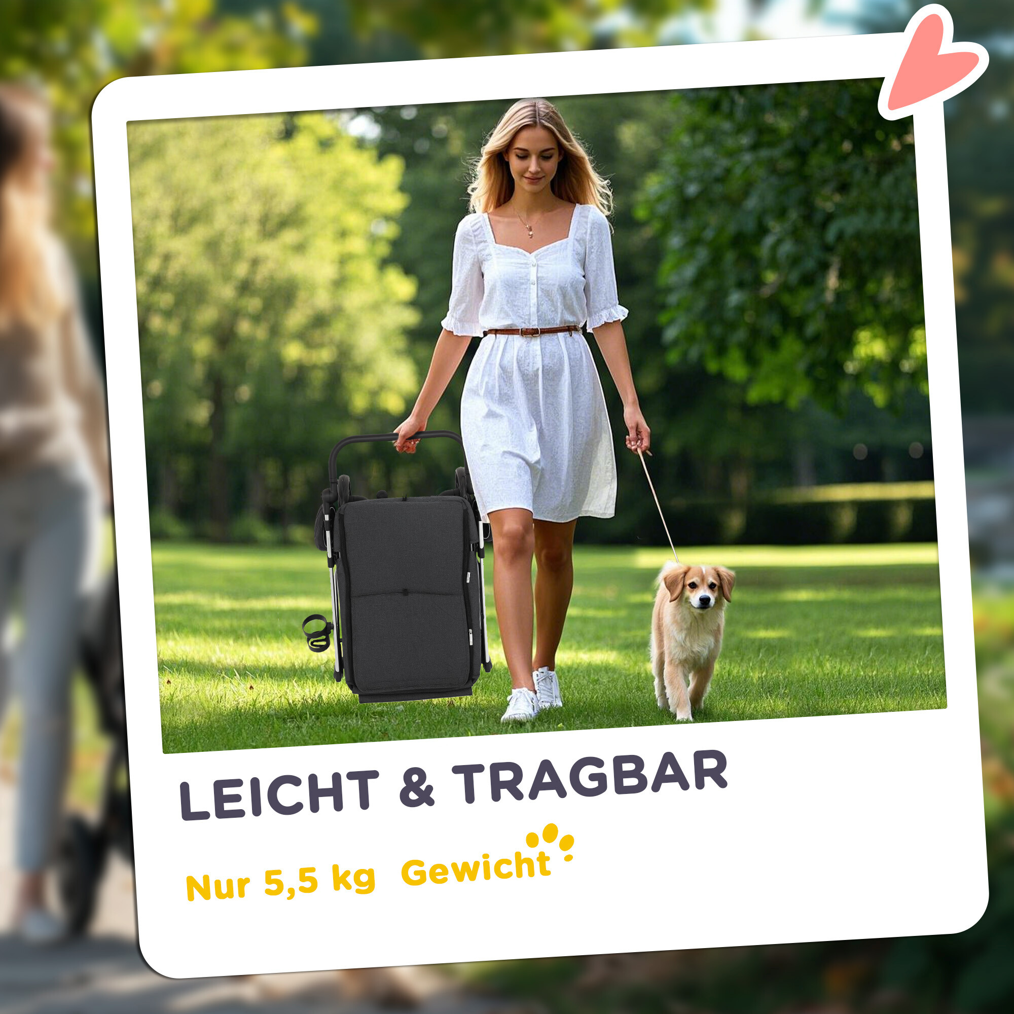 PawHut Hundewagen grau Aluminium B/H/L: ca. 48,5x106x80 cm