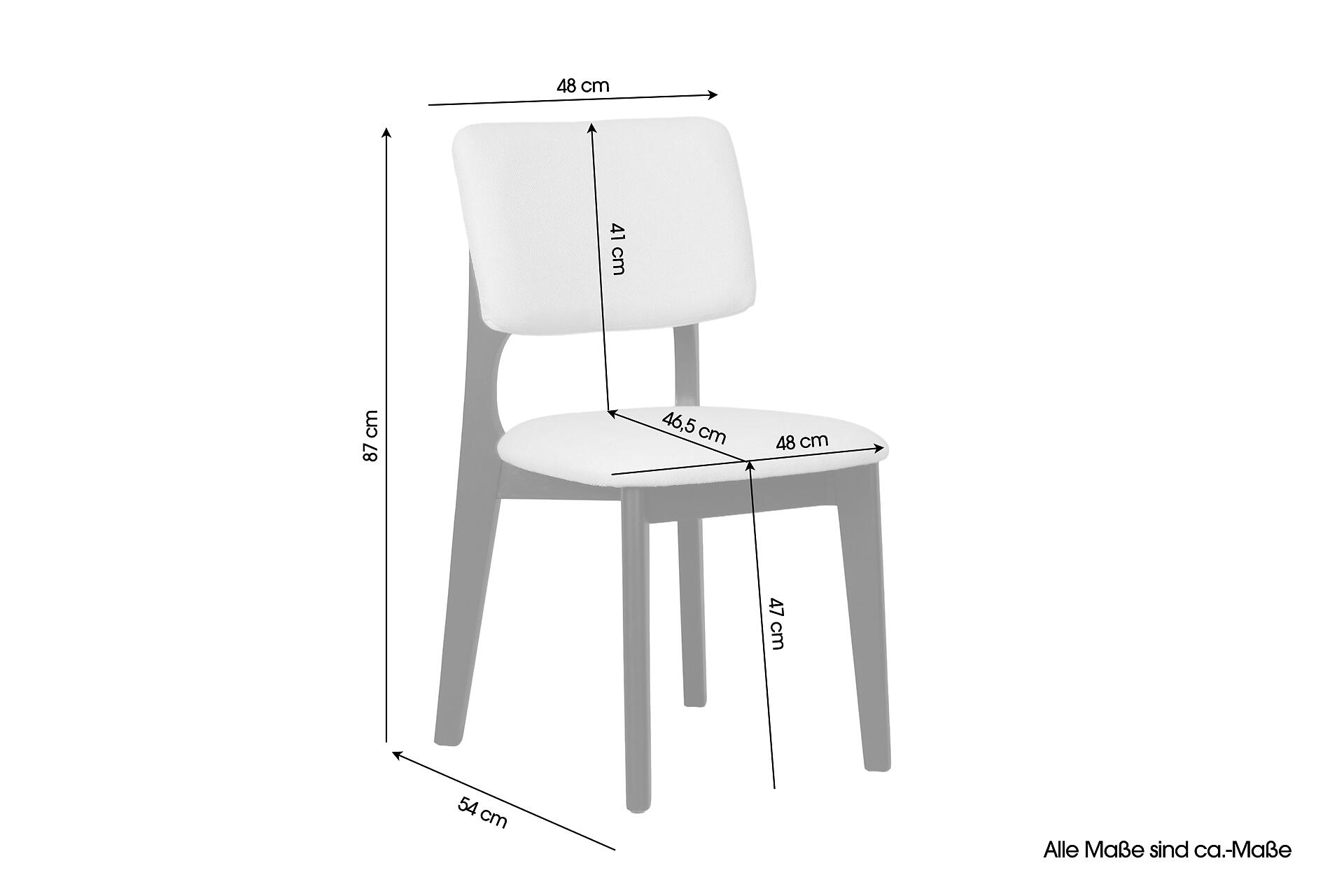 Stuhl ELSA, 2er-Set beige Webstoff B/H/T: ca. 48x87x54 cm