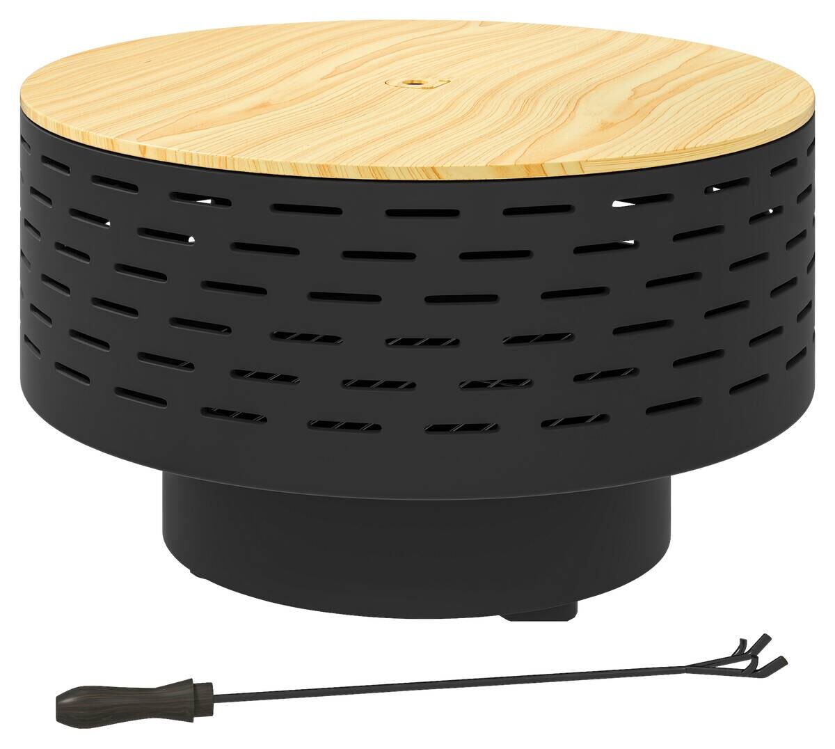 Outsunny Feuerschale grau Edelstahl B/H/L: ca. 60x39x60 cm