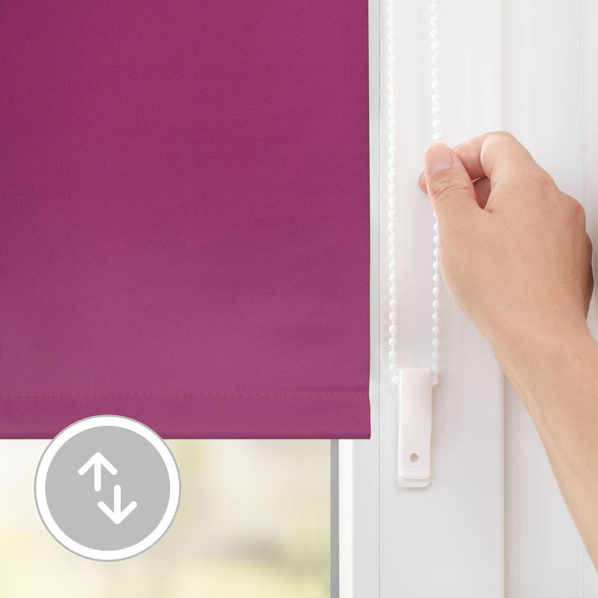 LICHTBLICK Thermo Klebe-/Klemmrollo Verdunklungsqualität fuchsia B/L: ca. 90x150 cm