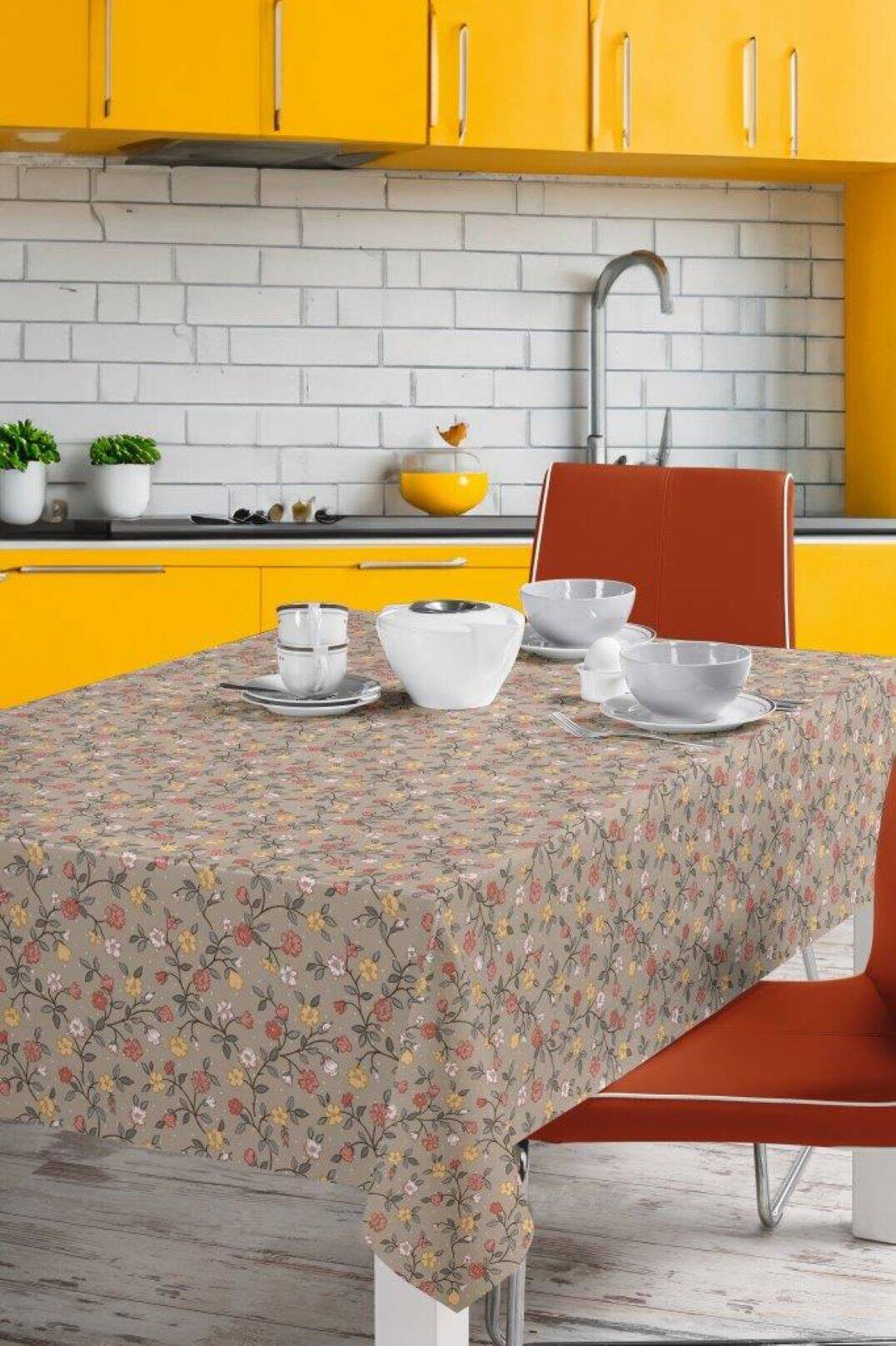 Milano Abwaschbarer Tischbelag Vintage Floral bunt B: ca. 140 cm