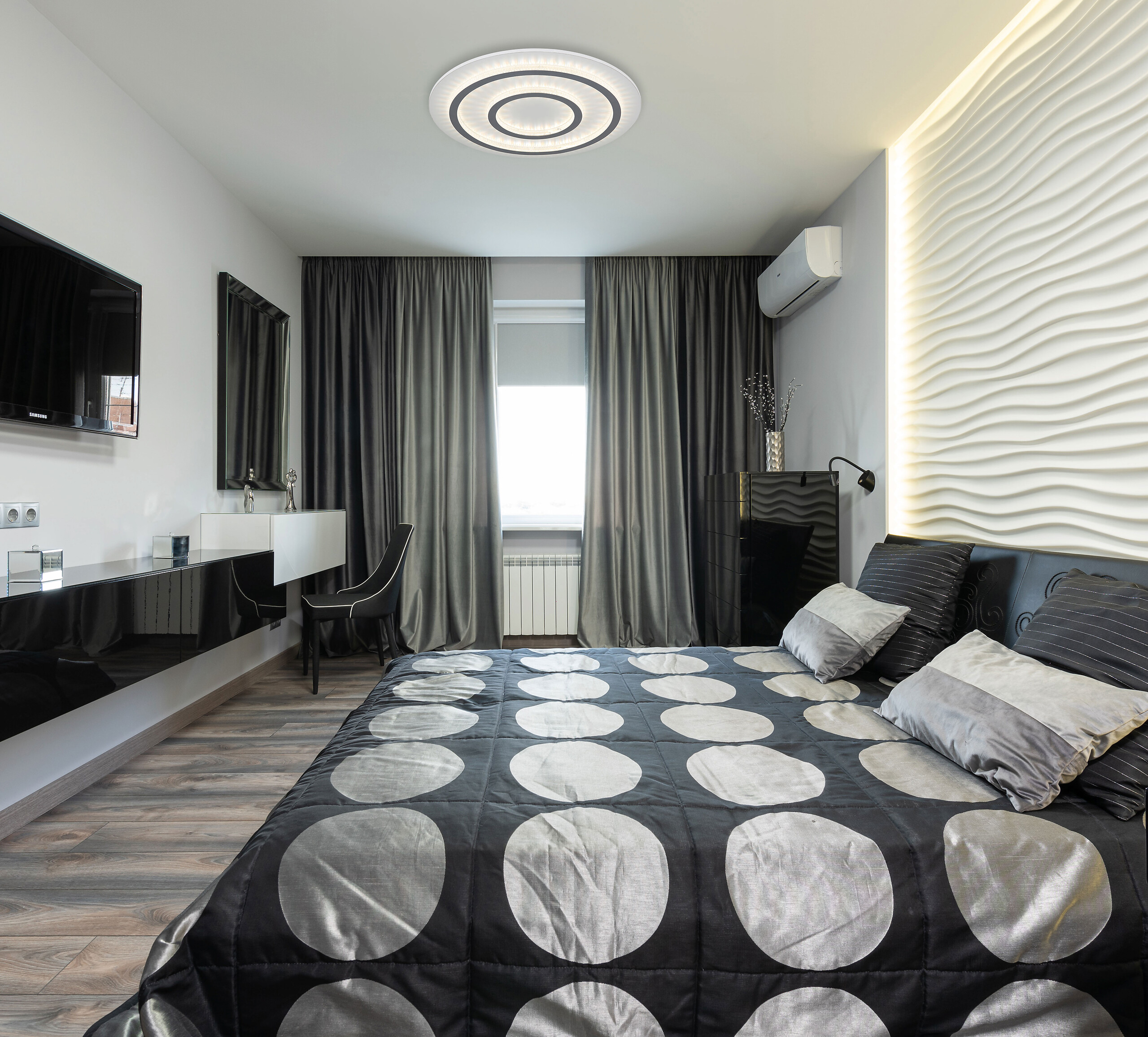 GLOBO LED-Deckenleuchte klar hellgrau weiß Kunststoff Metall H/D: ca. 6x55 cm 1 Brennstellen