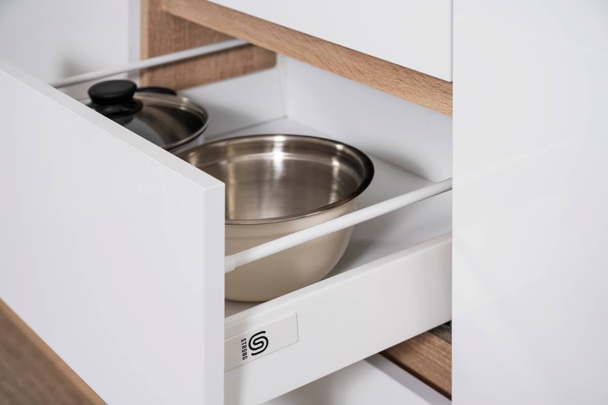 Respekta Küchenblock Premium grau hochglänzend B/H/T: ca. 345x220,5x60 cm