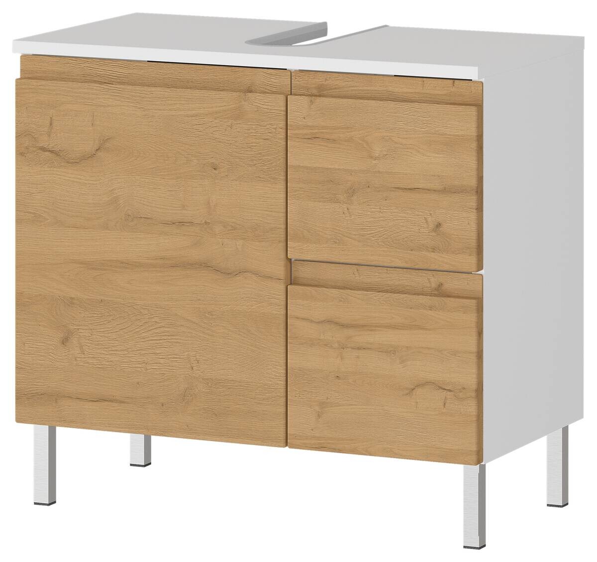 Waschbeckenunterschrank 4330-559 weiß Eiche Grand-Son Nachbildung B/H/T: ca. 60x56x34 cm